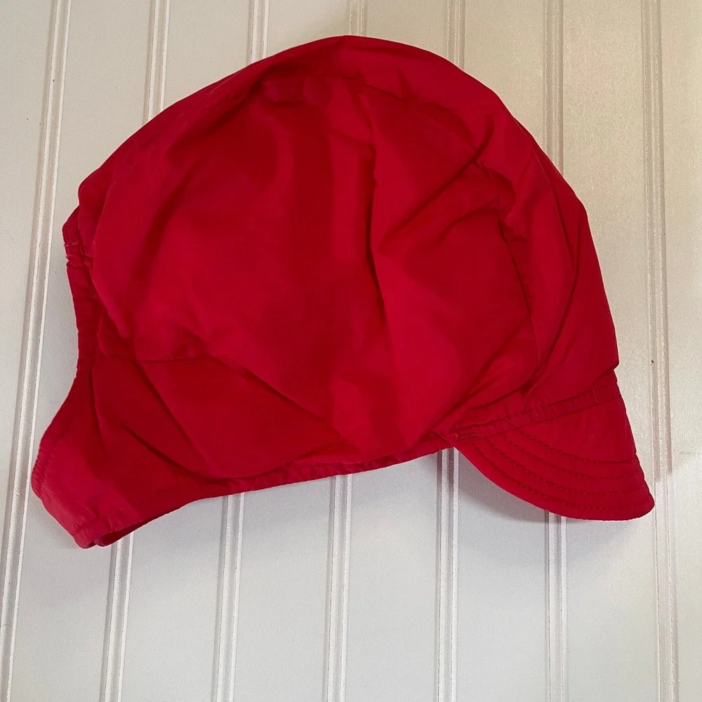 Eddie Bauer Vintage Red Goose Down Insulated Winter Hat Cap Medium